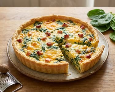 Quiche cu brânză și spanac