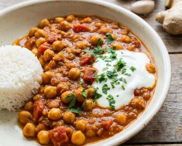 Chana Masala with Chickpeas and Tomatoes