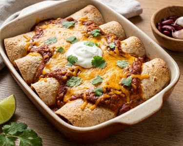 Mexican beef and red bean enchiladas