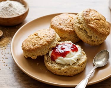 Spelt Scones with Jam