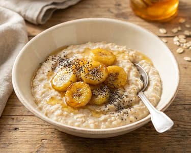 Terci de ovăz cu banană caramelizată