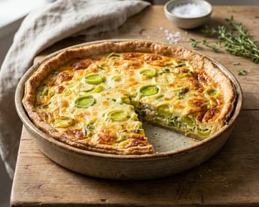 Quiche cu praz și brânză Edam