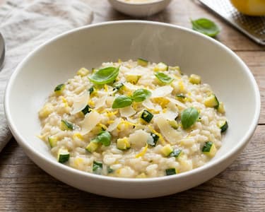 Risotto cremos de vară cu dovlecei și lămâie | Cină rapidă
