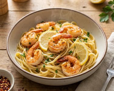 Linguine cu creveți și lămâie | Cina rapidă în 15 min