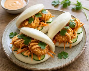 Bao Buns with Crispy Shrimp | Asian Street Food