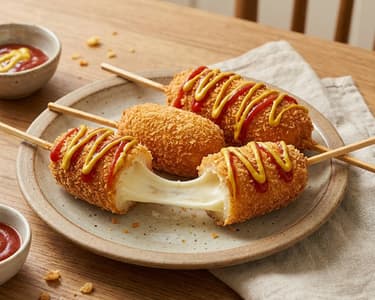 Crispy Korean Mozzarella Corn Dog | Viral street food