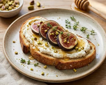 Tartine cu ricotta, smochine și miere | Gustare rafinată