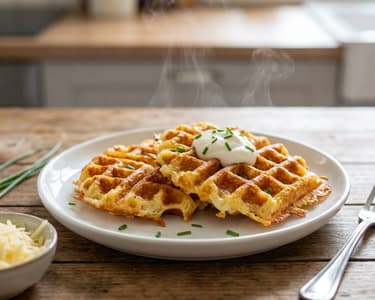 Vafe sărate cu brânză (Chaffles) | Gustare rapidă