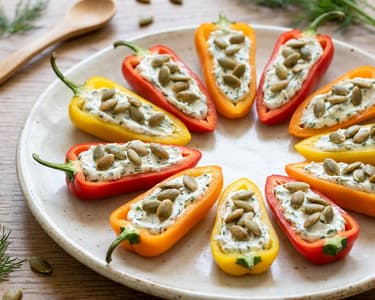 Cream cheese stuffed mini peppers | Quick snack