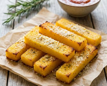 Cheese polenta sticks | Baked snack