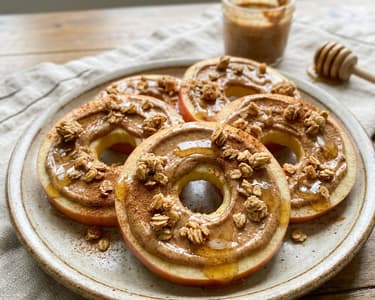 Apple "donuts" with nut butter | Quick snack