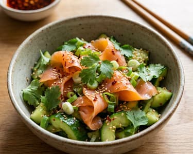 Smashed cucumber salad with salmon | Refreshing lunch