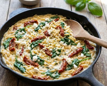 Orzo cu roșii uscate și feta | Prânz de vară