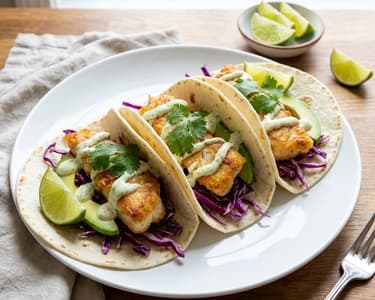 Tacos cu pește crocant și sos de lime | Cină rapidă