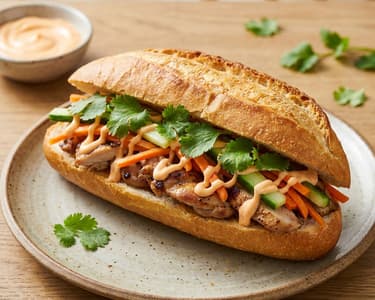 Bánh Mì cu pui și legume murate | Street food vietnamez