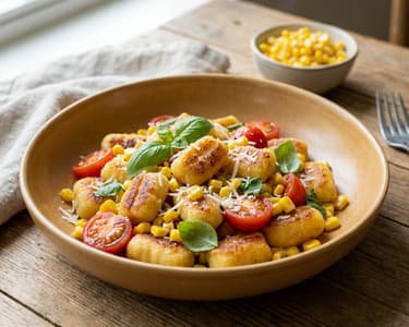 Gnocchi crocanți cu porumb dulce și roșii | Cină rapidă