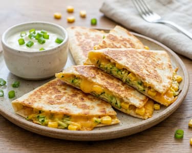 Quesadilla cu dovlecei și porumb dulce | Cină rapidă