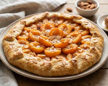 Tartă rustică cu caise și migdale | Desert de vară