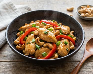 Wok chicken with cashews and crunchy vegetables | Quick dinner