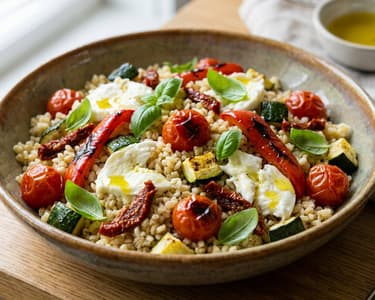 Salată italiană de bulgur cu legume coapte | Prânz de vară