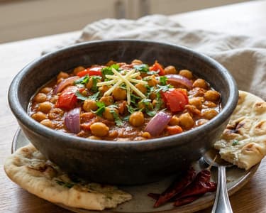 Kadhai Chana | Curry aromat de năut cu ardei