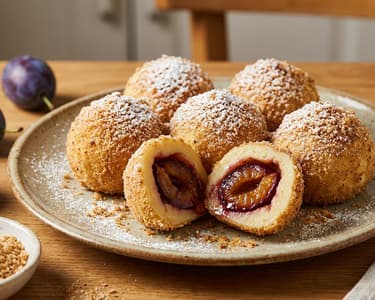 Traditional Plum Dumplings | The Fluffy Summer Dessert
