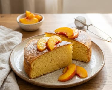 Peach Sponge Cake | Fluffy and Aromatic Summer Dessert