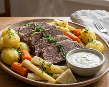 Boiled Beef with Horseradish Sauce | Tender Romanian Classic