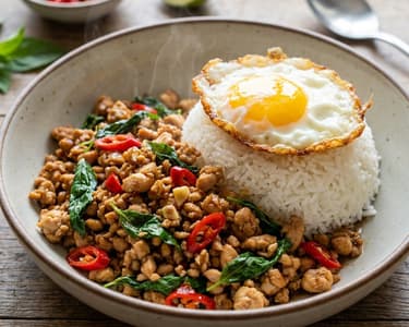 Wok Pad Krapow Chicken with Basil | Quick Asian Dinner