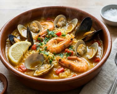 Arroz caldoso marinero | Brothy Spanish Rice with Shrimp