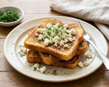 Savory French Toast with Telemea Cheese and Dill | Quick Breakfast