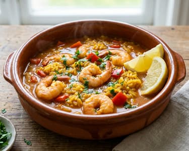 Arroz caldoso with prawns | Juicy Spanish-style rice