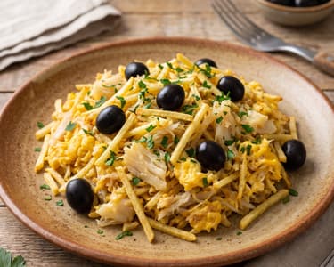 Bacalhau à Brás | Cod în stil portughez cu cartofi