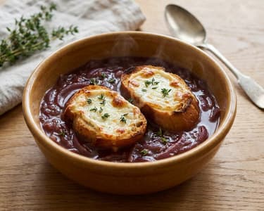French Red Onion Soup with Red Wine | Flavorful and Smooth