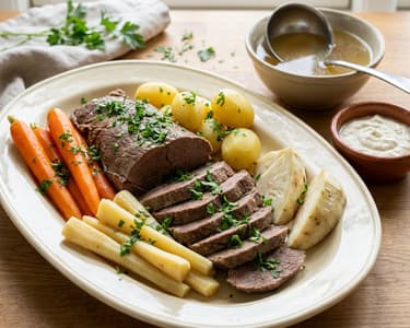 Traditional Beef Rasol with Vegetables and Horseradish | Tender and Aromatic Romanian Classic