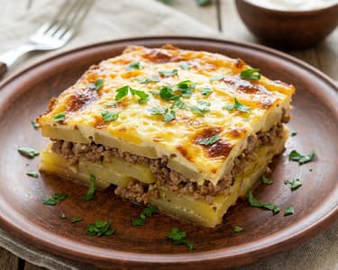 Pork and Potato Moussaka | Traditional and Golden