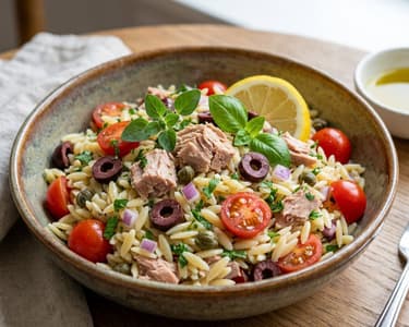 Sicilian Orzo Salad with Tuna | Summer Lunch