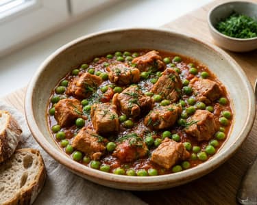 Pork and pea stew | Tender Romanian classic