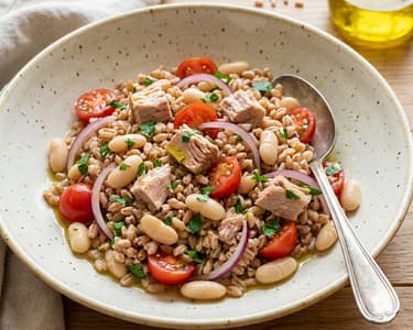 Tuscan Farro Salad with Tuna | Hearty Lunch