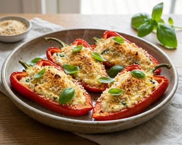 Oven-Baked Gratin Peppers with Ricotta | Mediterranean Delight