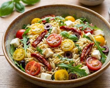 Salată italiană de orzo cu mozzarella | Prânz mediteranean