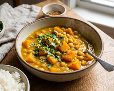 Curry indian de năut cu dovleac | Cină aromată de toamnă