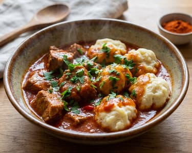 Tocăniță ardelenească de porc cu găluște | Fragedă și aromată