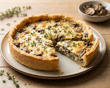 Tartă cu brânză Emmental și ciuperci | Aromă rustică