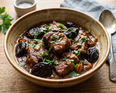 Mâncare de porc cu prune uscate | Fragedă și aromată