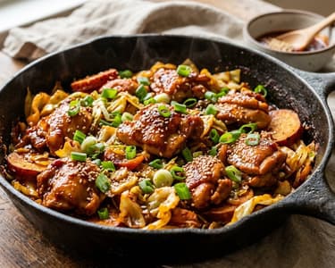 Dakgalbi cu pui și varză | Street food coreean picant