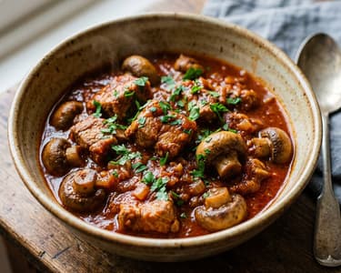 Tocană de porc cu ciuperci | Bogată și aromată