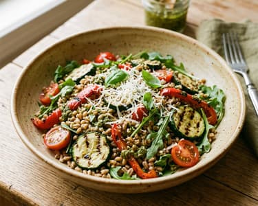 Salată de farro cu legume la grătar | Prânz toscan
