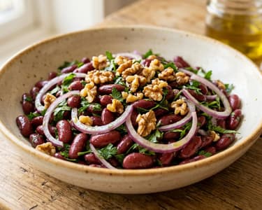 Salată orientală de fasole roșie | Bogată în proteine