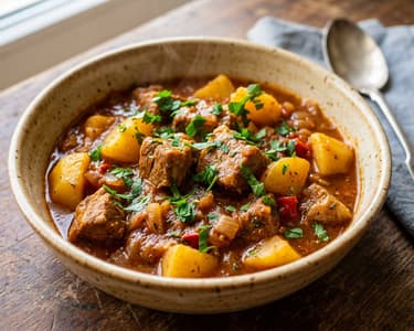 Tocăniță de cartofi cu carne de porc | Mâncare tradițională de casă